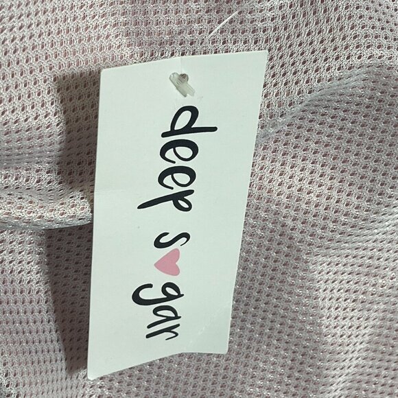 New Deep Sugar Track Jacket Cropped Full Zip Pink Black Size L Large - Picture 6 of 8